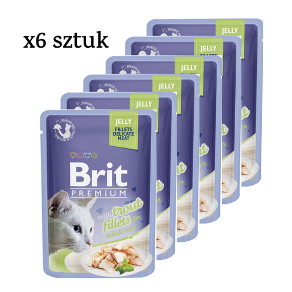 Zestaw Brit Premium fileciki z pstrąga w galarecie karma dla kota 85g x6