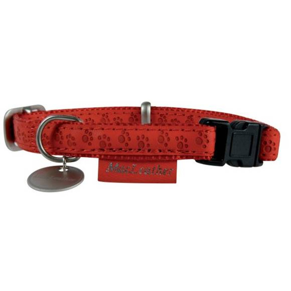 Zolux Mac Leather obroża regulowana dla psa 20mm czerwona