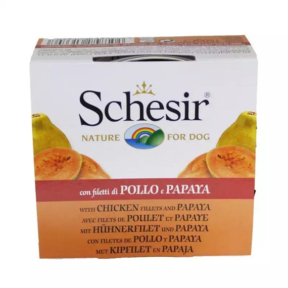 Schesir Kurczak z papają 150g wilgotna karma dla psa