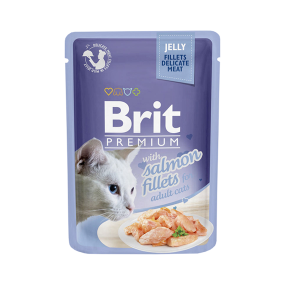 Brit Premium fileciki z łososia w galarecie karma dla kota 85g