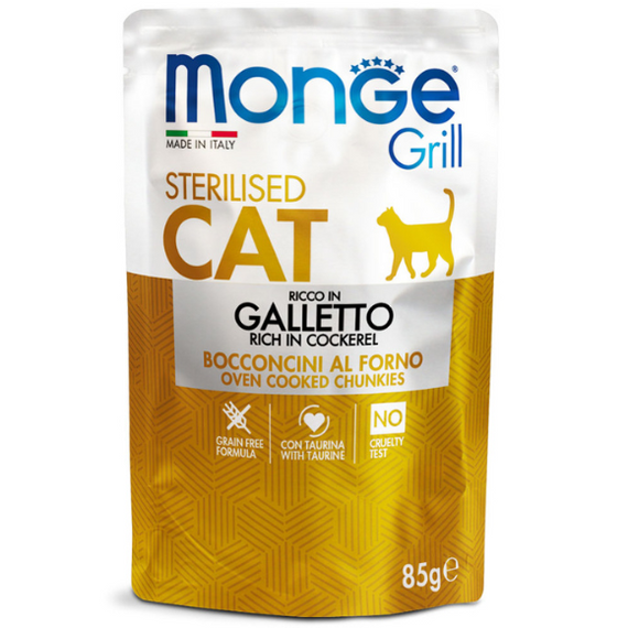 Monge Grill karma dla sterylizowanych kotów Kogucik 85g