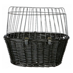 Trixie koszt wiklinowy na rower do przewozu małego psa lub kota, kolor czarny