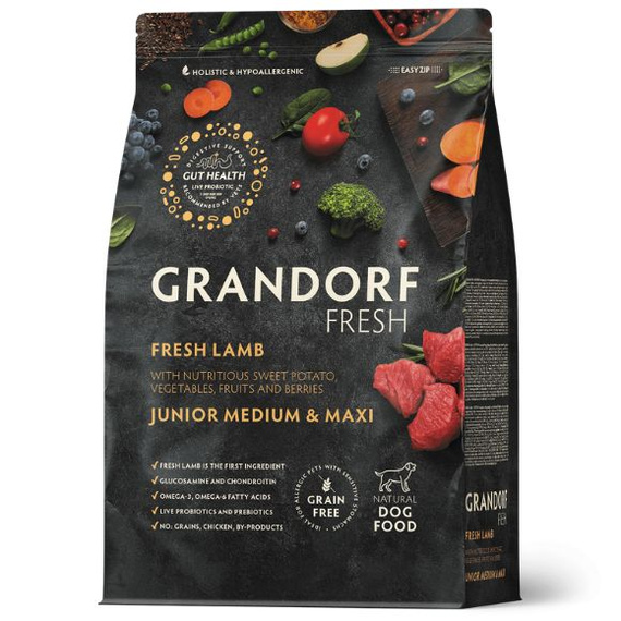 Grandorf Fresh Lamb Junior – bezzbożowa karma dla juniorów 3kg