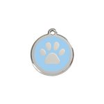 Adresówka dla psa lub kota mała - okrągła zawieszka ŁAPKA różne kolory- Red Dingo