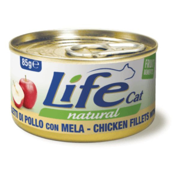 Life Cat Natural Kurczak z Jabłkiem mokra karma dla kota puszka 85g