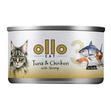 Ollo Cat Nr 3 Tuńczyk i Kurczak z Krewetkami mokra karma dla kota