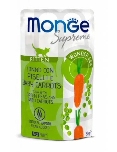 Monge Supreme Kitten Tuńczyk, groszek, marchewka 80g