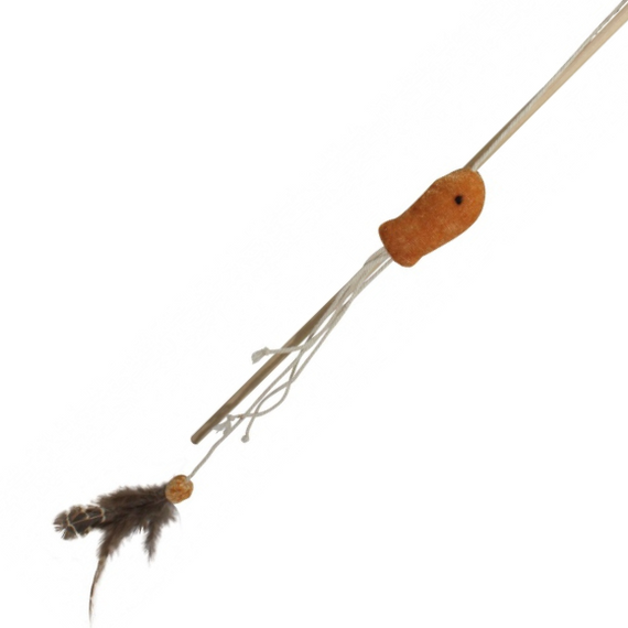 Pet Nova wędka z rybką i sznurkami - zabawka dla kota 40cm