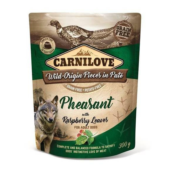 Carnilove Dog Pheasant & Raspberry bażant, liście malin 300g