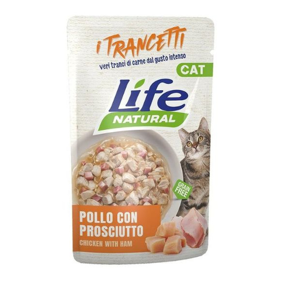 Life Cat kawałki kurczak i szynka 55 g – mokra karma dla kotów
