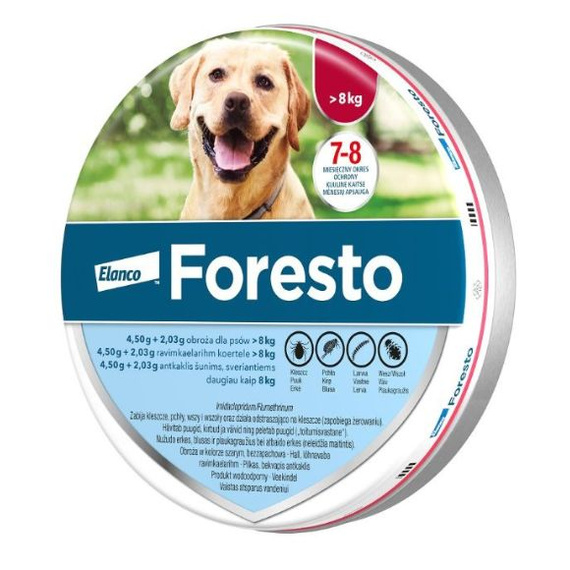 Bayer Foresto obroża przeciw kleszczom i pchłom dla psów o wadze powyżej 8 kg