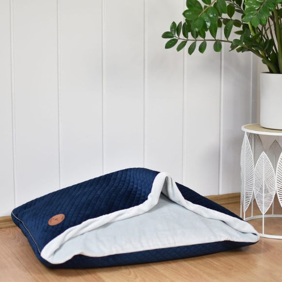 Legowisko dla psa lub kota - Lauren Design Norka Nel granatowy velvet