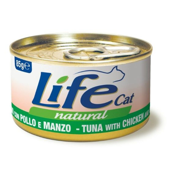 Life Cat Natural Tuńczyk Kurczak Wołowina mokra karma dla kota puszka 85g
