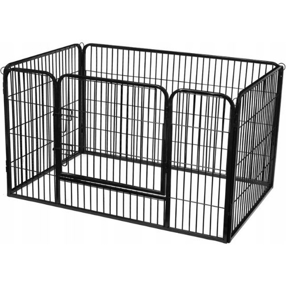 Kojec Metalowy 8 Paneli 80x60 cm – Składany, Czarny