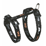 Regulowane szelki z nadrukiem "koty" dla małych kotów i kociąt, ze smyczą - Trixie