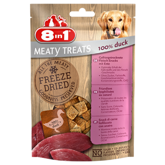 8in1 Liofilizowane Mięsne Przysmaki z kaczką i jabłkami 50 g