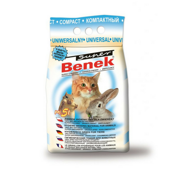 Super Benek Uniwersalny - bezzapachowy, żwirek bentonitowy 5 l
