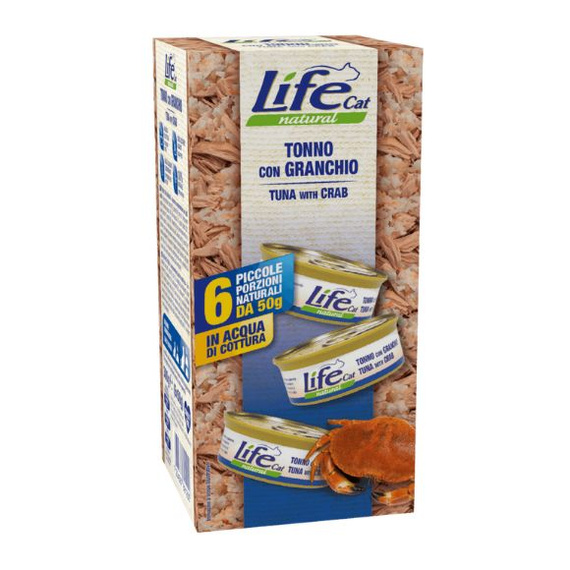 Life Cat Natural Tuńczyk z krabem multipack 6x50g