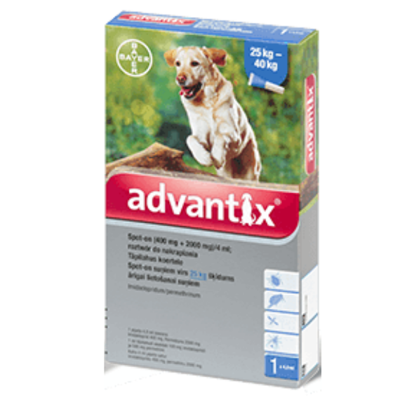 Bayer Advantix Spot-on 4 ml dla psów od 25 do 40 kg