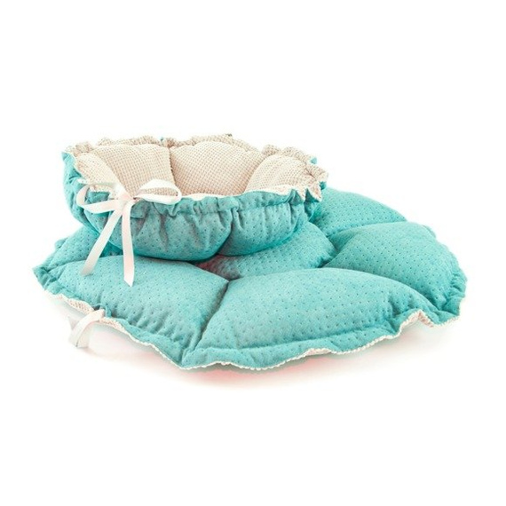 Lauren design legowisko Daisy 80cm - legowisko dla psa lub kota turkusowo-szare