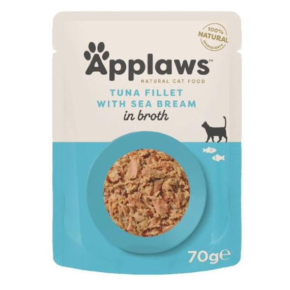 Applaws Fish selection in broth 12x70g - zestaw wilgotnych karm dla kotów (ryby)