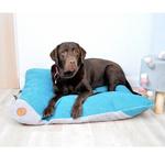 Lauren design legowisko FRIDA - dwustronna poducha dla psa lub kota w kolorze turkusowo-szarym 70/50cm