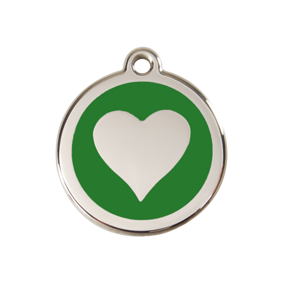 Adresówka dla psa średnia - okrągła zawieszka SERCE różne kolory - Red Dingo