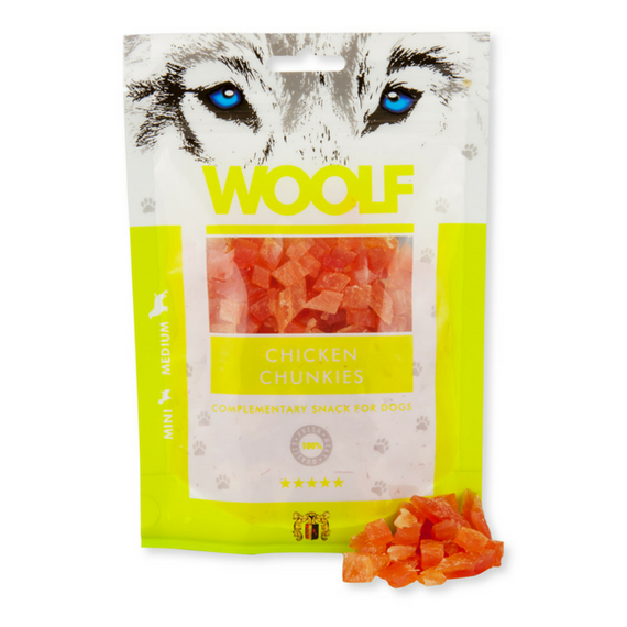Woolf Chicken Chunkies - przysmaki dla psa z kurczakiem, op. 100 g