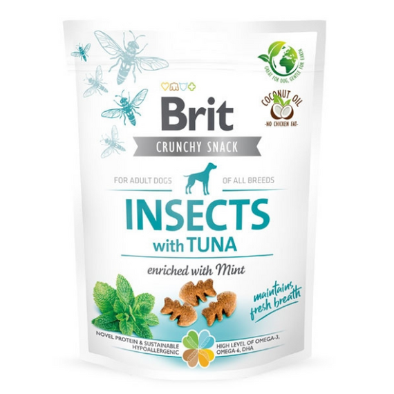 Brit Crunchy Snack Insect with Tuna 200g - owady, tuńczyk i mięta przysmak dla psa