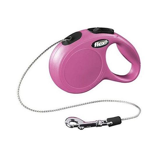 Flexi Smycz New Classic XS - linka 3m, różowa smycz automatyczna
