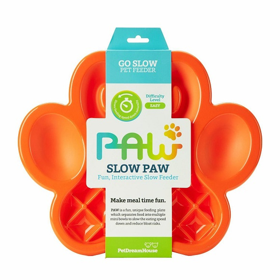 Pet Dream House PAW Slow Feeder Easy miska spowalniająca pomarańczowa