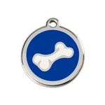 Adresówka dla psa średnia - okrągła zawieszka KOŚĆ różne kolory - Red Dingo