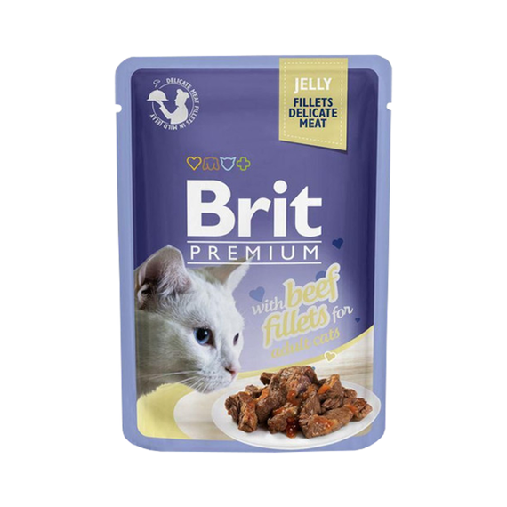 Brit Premium fileciki z wołowiny w galarecie karma dla kota 85g