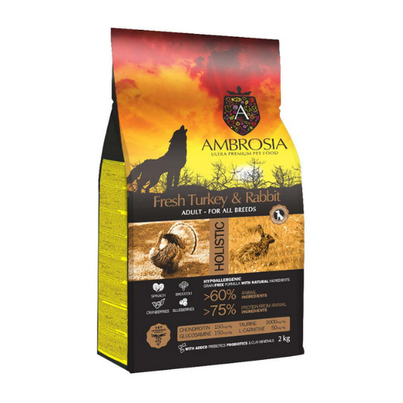 Ambrosia sucha karma dla psa Świeży Indyk i Królik 2kg