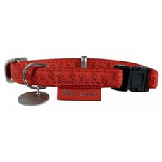Zolux Mac Leather obroża regulowana dla psa 15mm czerwona