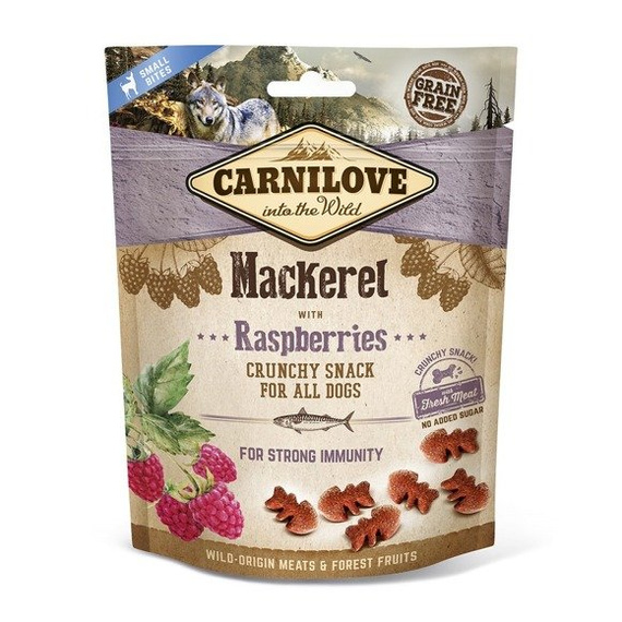 Carnilove Crunchy Snack - przysmak dla psa makrela z malinami 
