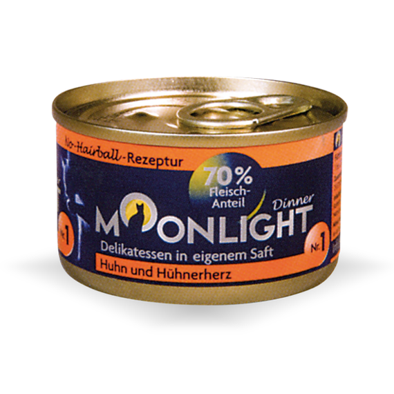 Moonlight Dinner Nr 1 Kurczak i serca kurczaka﻿ puszka 80g x 12