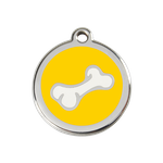 Adresówka dla psa średnia - okrągła zawieszka KOŚĆ różne kolory - Red Dingo