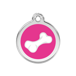 Adresówka dla psa średnia - okrągła zawieszka KOŚĆ różne kolory - Red Dingo