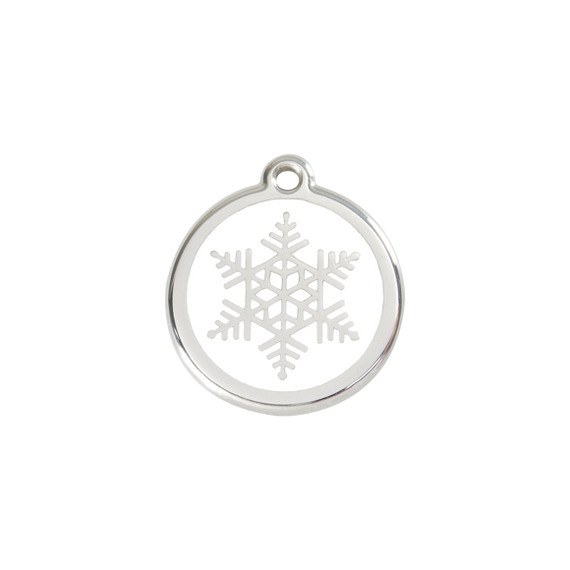 Adresówka dla psa lub kota mała - okrągła zawieszka ŚNIEŻYNKA - Red Dingo