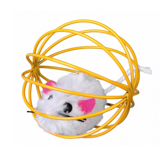 Pluszowa myszka w kulce - zabawka dla kota - Trixie