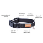 Lauren design Regulowana obroża dla psa L 40-55cm czarna