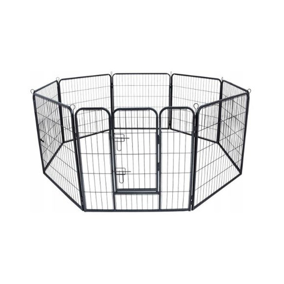 Kojec Metalowy 8 Paneli 80x60 cm – Składany, Czarny