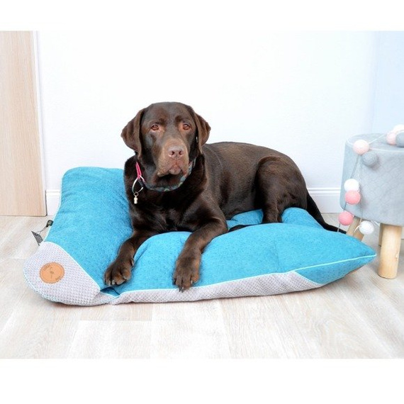 Lauren design legowisko FRIDA - dwustronna poducha dla psa lub kota w kolorze turkusowo-szarym 70/50cm