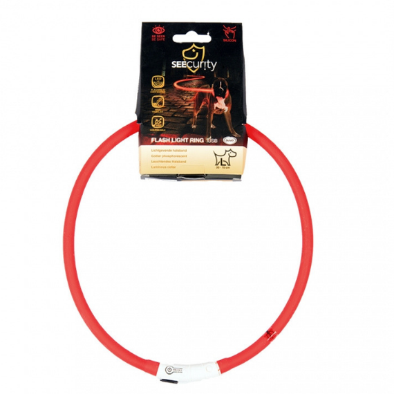 Obroża świecąca Duvo+ USB Silikon Red 70 cm