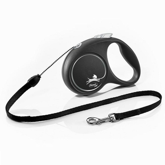 Flexi Black Design smycz automatyczna linka M/20kg 5m czarna