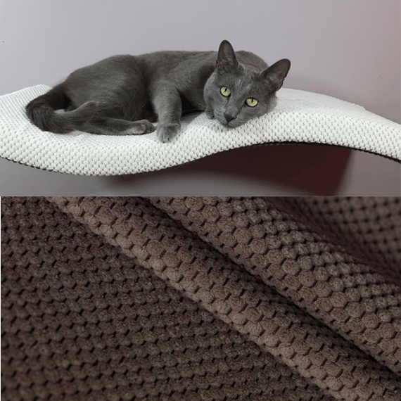 Półka dla kota FALA 75 symetryczna lewa kolor brązowy