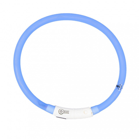 Obroża świecąca Duvo+ USB Silikon Blue 45 cm
