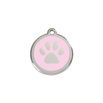 Adresówka dla psa lub kota mała - okrągła zawieszka ŁAPKA różne kolory- Red Dingo