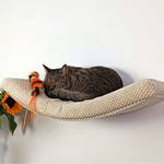 Półka na ścianę dla kota ŁUK 60 - ceglany brąz